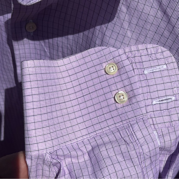 BROOKS BROTHERS Makers Shirt Purple Black Check Egyptian Cotton Mens 16.5/33 EUC - Picture 8 of 11